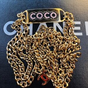 Chanel  Necklace with COCO rhinestone (live showing)